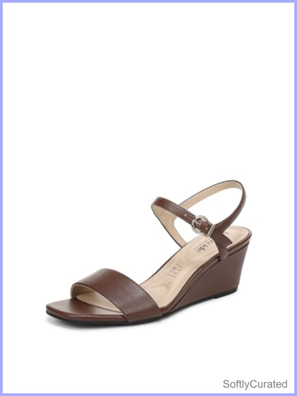 Wedge Sandal Ankle Strap Buckle Open Toe Faux Leather Comfort Dress Casual